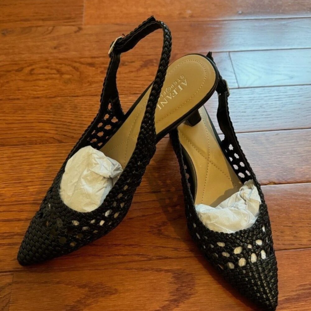 ALFANI Womens Black Pointed Toe High Heels Size 8M First Used Perfect Condition